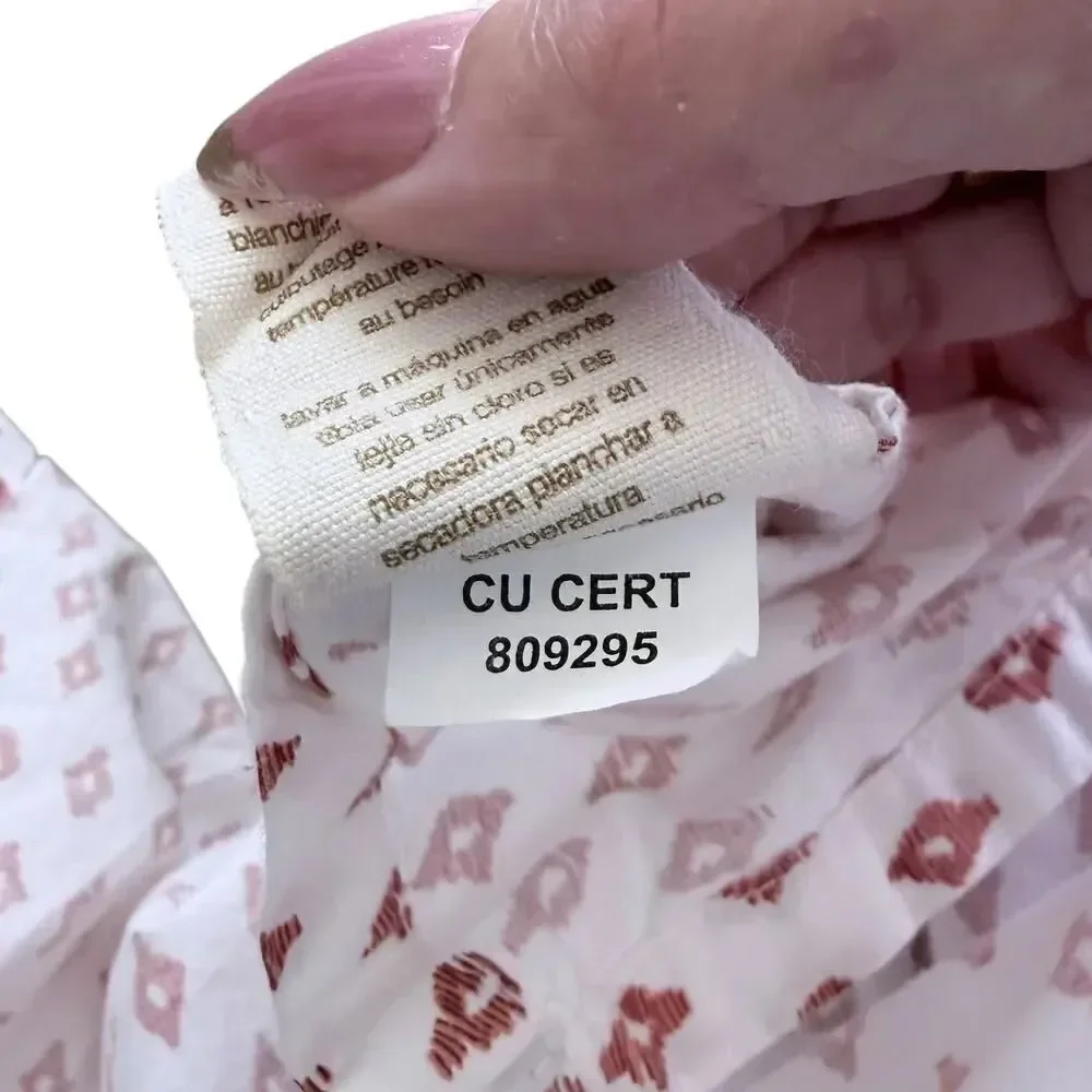West Elm Sheet Set Flat & 2 Pillow Cases Red White Geometric Print Cotton Queen